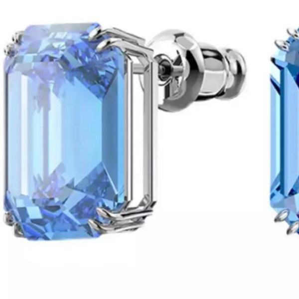 Austrian Crystals Stud Earrings-green - Blue