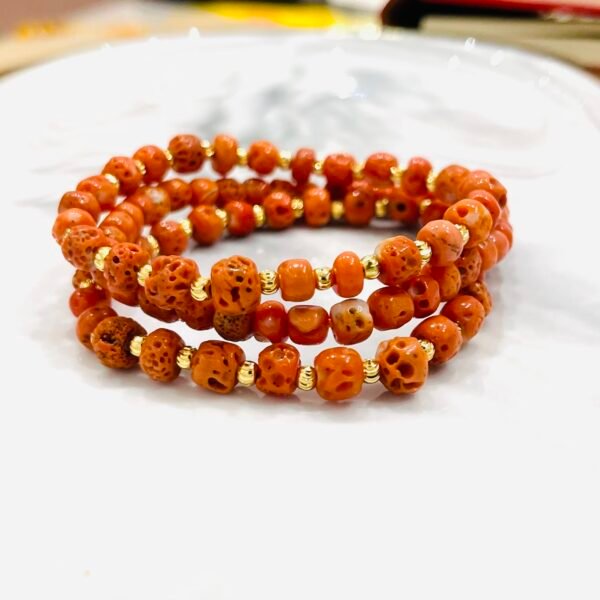 Stackable real Italian coral bracelet, handmade for everyday wear or layering in Lagos Nigeria