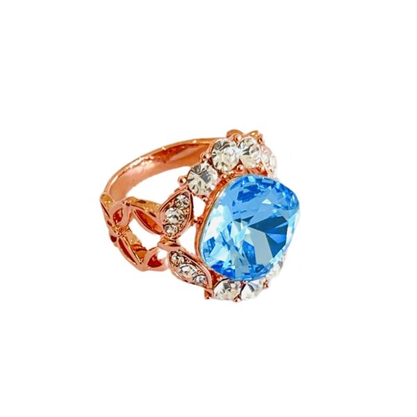 Fashion ring Rose-Gold/Blue Size 6.5