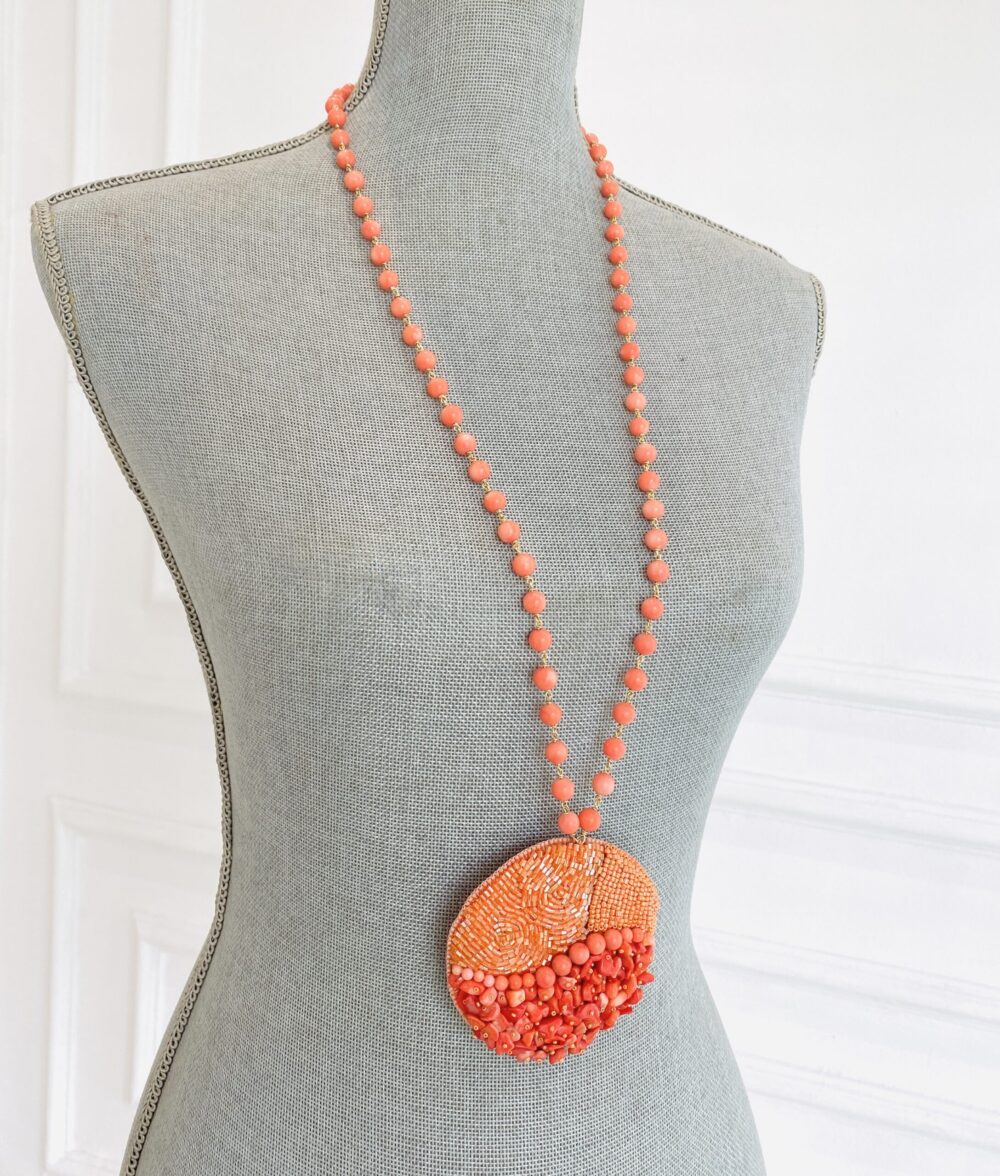 Coral Medallion necklace (no tassel) - Image 2