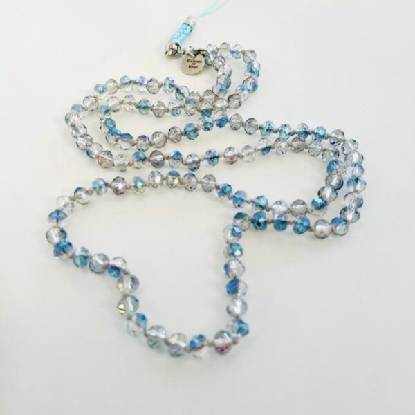 Czech glass crystal strap white/blue