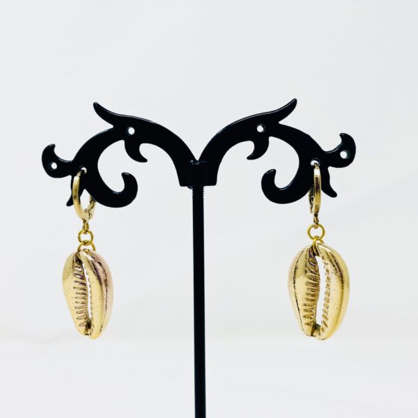 Pvida Gold cowrie earrings