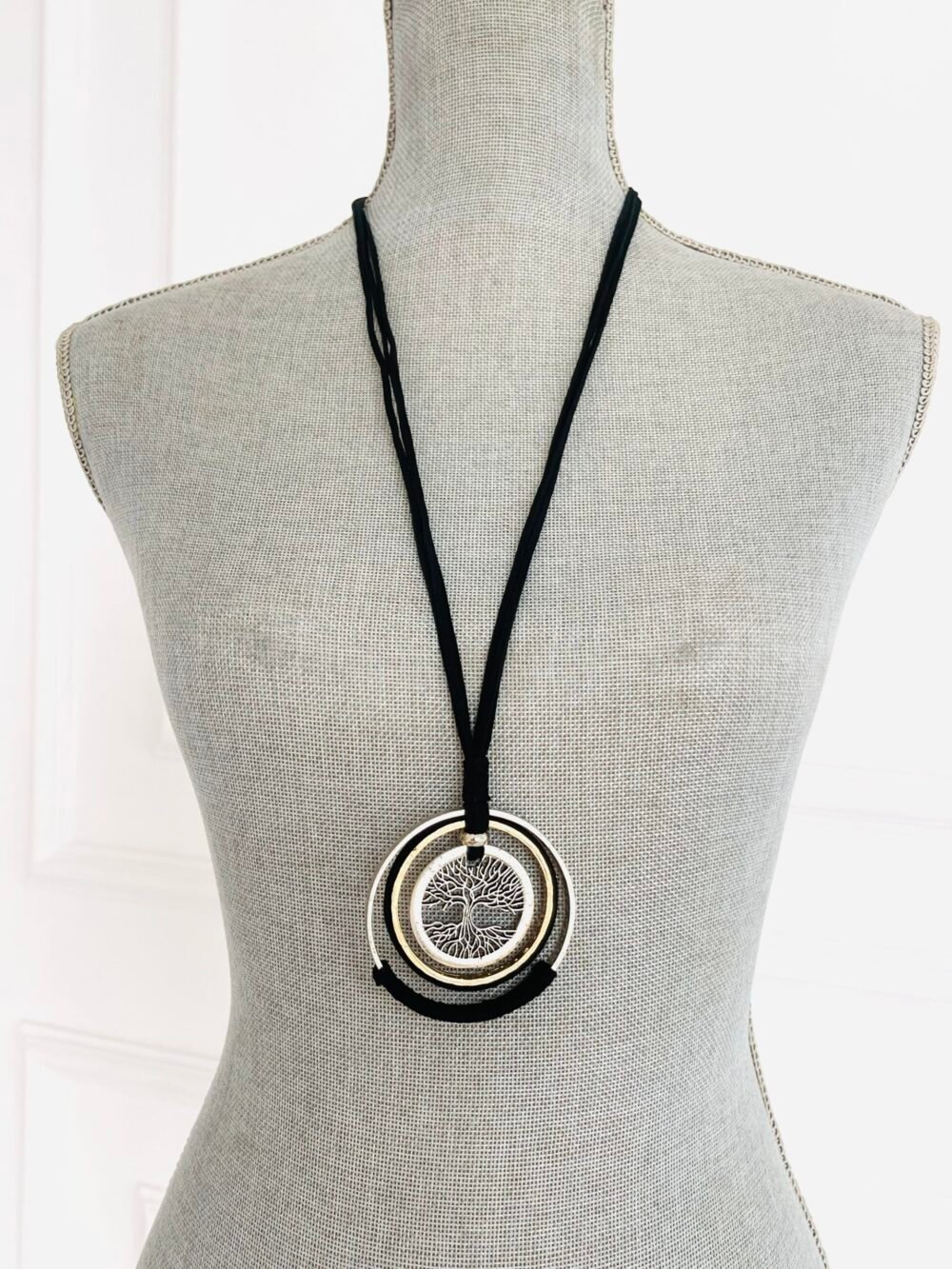 Retro boho leather cord necklace