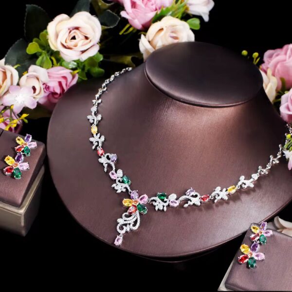 Luxury multi cubic zirconia jewelry set