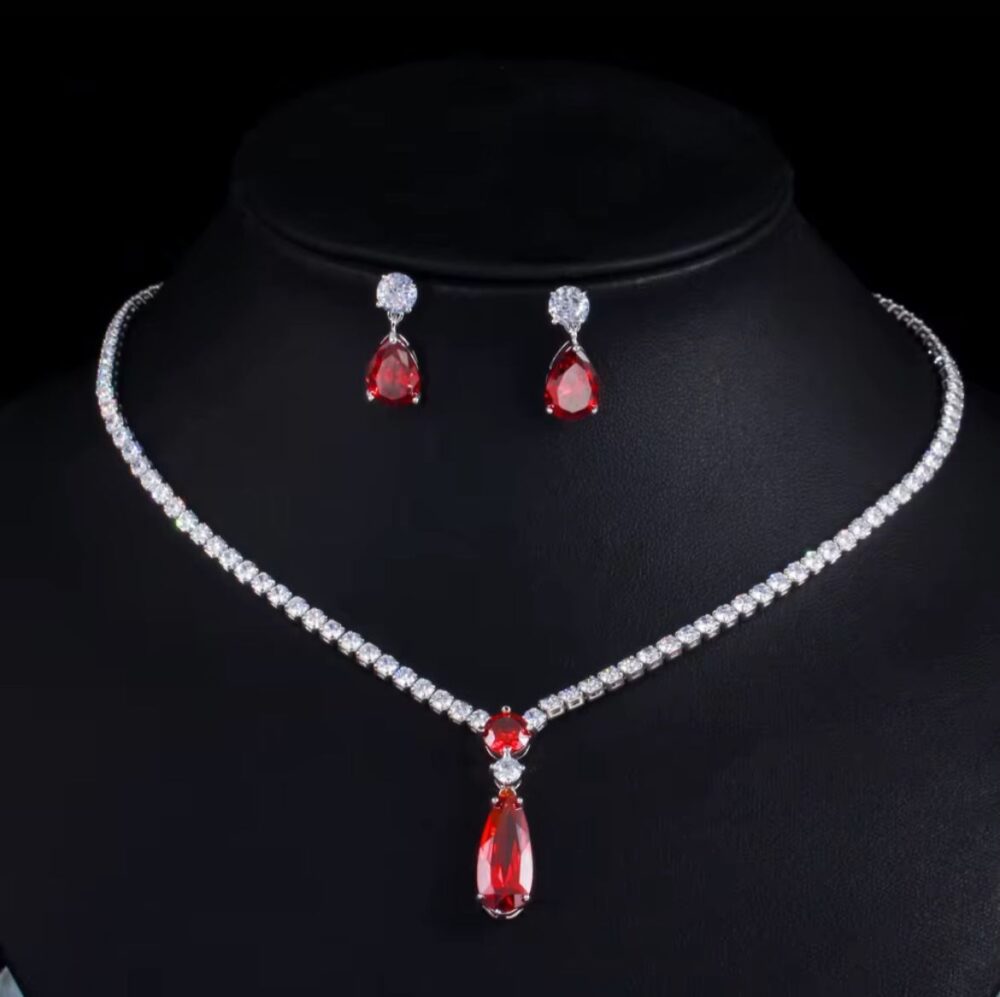 luxury cubic zirconia jewelry set - Image 2