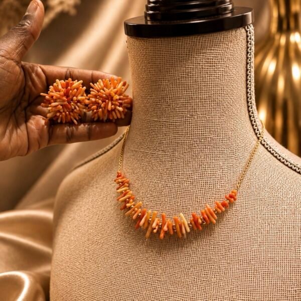 Chip coral chain necklace set
