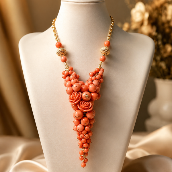 Coral ‘Cluster’ Necklace