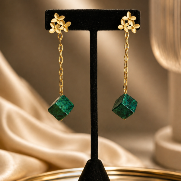 Yellow ‘turquoise’ chain drop earrings